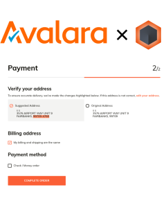 Avatax Avalara Validation Address